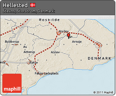 Shaded Relief 3D Map of Hellested