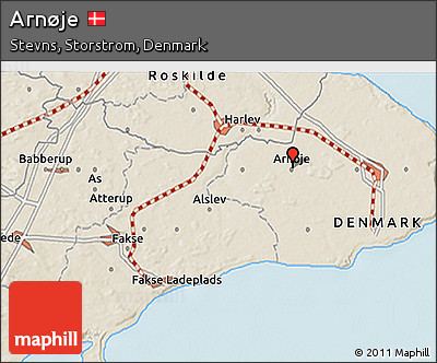 Shaded Relief 3D Map of Arnøje