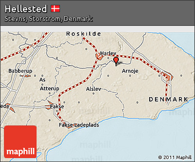 Shaded Relief 3D Map of Hellested