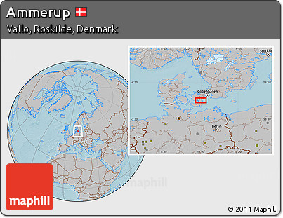 Gray Location Map of Ammerup, hill shading