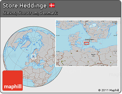 Gray Location Map of Store Heddinge