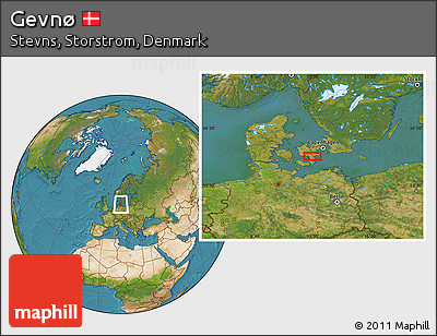 Satellite Location Map of Gevnø