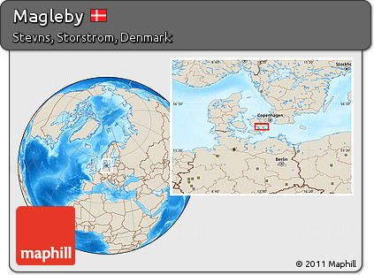 Shaded Relief Location Map of Magleby