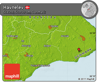 Physical Map of Havnelev