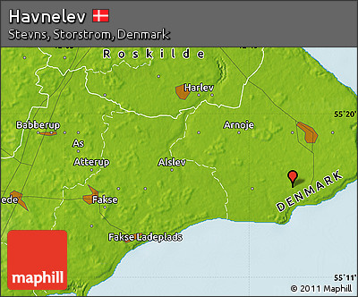 Physical Map of Havnelev