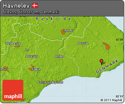 Physical Map of Havnelev