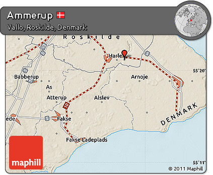 Shaded Relief Map of Ammerup