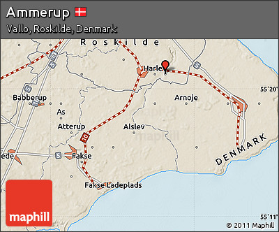 Shaded Relief Map of Ammerup