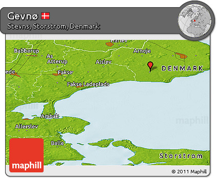 Physical Panoramic Map of Gevnø