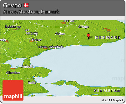 Physical Panoramic Map of Gevnø