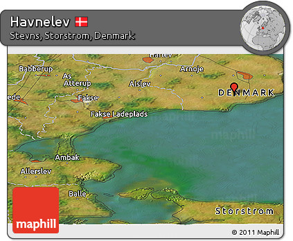 Satellite Panoramic Map of Havnelev
