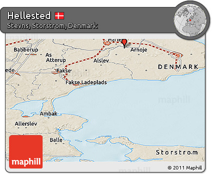 Shaded Relief Panoramic Map of Hellested