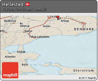 Shaded Relief Panoramic Map of Hellested