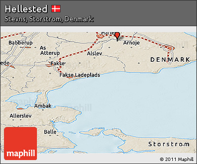 Shaded Relief Panoramic Map of Hellested
