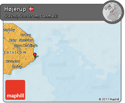 Political 3D Map of Højerup