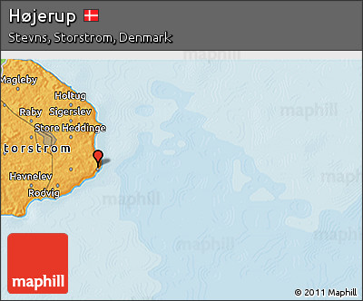 Political 3D Map of Højerup