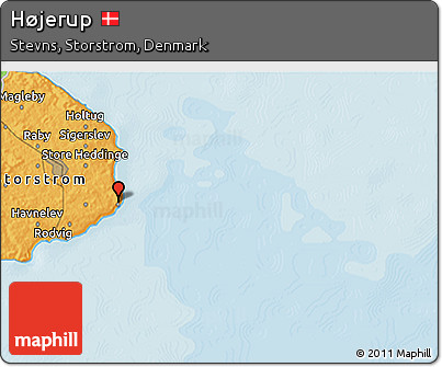 Political 3D Map of Højerup