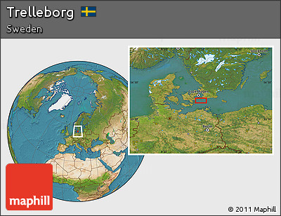 Satellite Location Map of Trelleborg