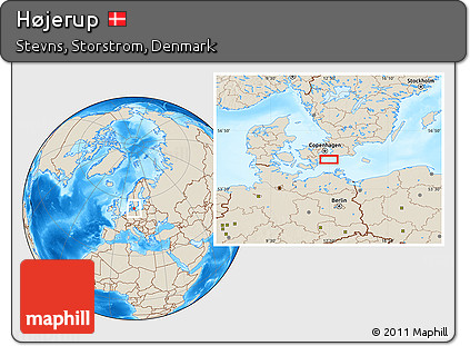 Shaded Relief Location Map of Højerup