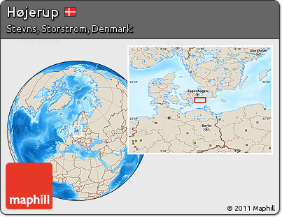 Shaded Relief Location Map of Højerup