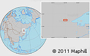 Gray Location Map of the area around 55° 11' 31" N, 133° 31' 30" E
