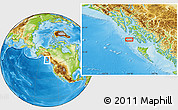 Physical Location Map of the area around 55° 11' 31" N, 134° 13' 29" W