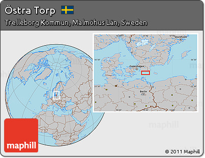 Gray Location Map of Östra Torp