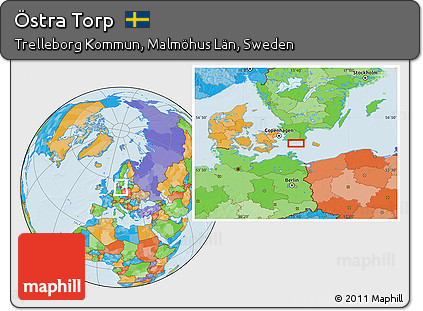 Political Location Map of Östra Torp