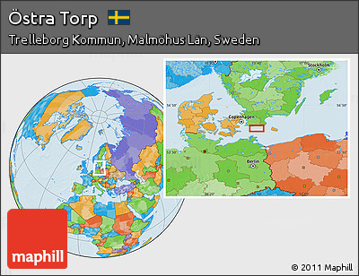 Political Location Map of Östra Torp