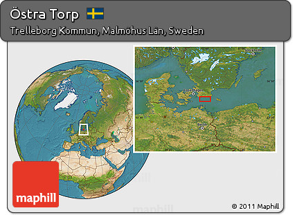 Satellite Location Map of Östra Torp