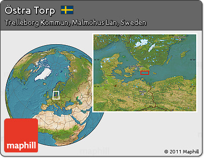 Satellite Location Map of Östra Torp