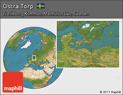 Satellite Location Map of Östra Torp