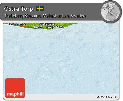 Physical Panoramic Map of Östra Torp