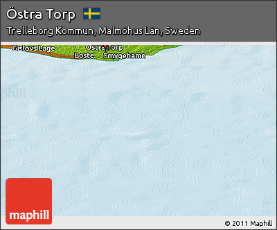 Physical Panoramic Map of Östra Torp
