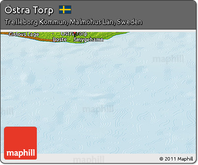 Physical Panoramic Map of Östra Torp