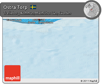Political Panoramic Map of Östra Torp