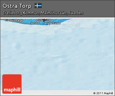 Political Panoramic Map of Östra Torp