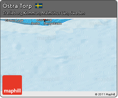 Political Panoramic Map of Östra Torp