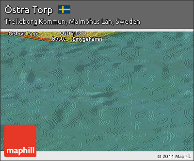 Satellite Panoramic Map of Östra Torp
