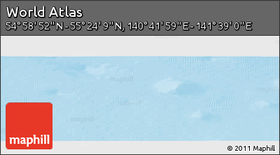 Physical Panoramic Map of the Area around 55° 11' 31" N, 141° 10' 30" E