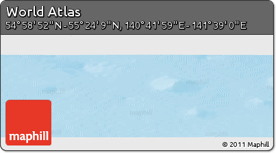Physical Panoramic Map of the Area around 55° 11' 31" N, 141° 10' 30" E
