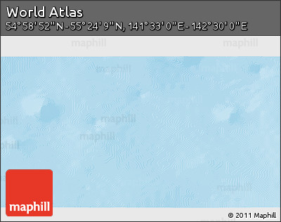 Physical 3D Map of the Area around 55° 11' 31" N, 142° 1' 30" E