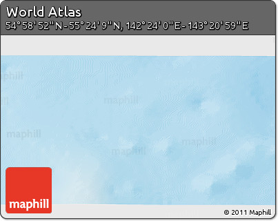 Physical 3D Map of the Area around 55° 11' 31" N, 142° 52' 30" E
