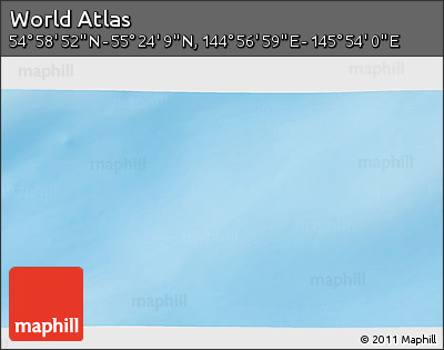 Physical 3D Map of the Area around 55° 11' 31" N, 145° 25' 30" E