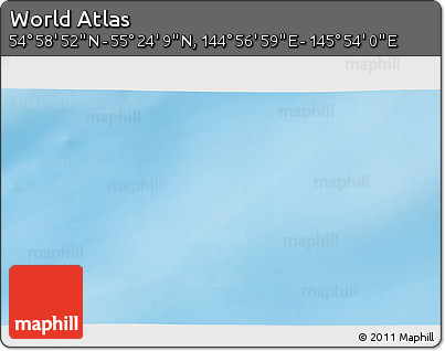 Physical 3D Map of the Area around 55° 11' 31" N, 145° 25' 30" E