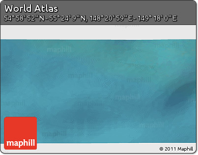 Satellite 3D Map of the Area around 55° 11' 31" N, 148° 49' 29" E