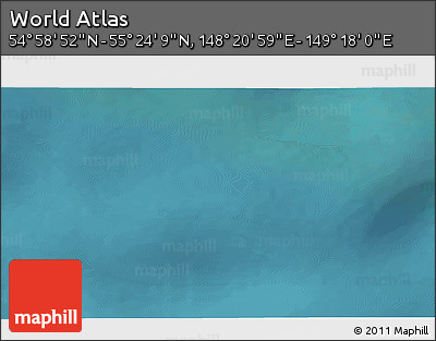 Satellite 3D Map of the Area around 55° 11' 31" N, 148° 49' 29" E