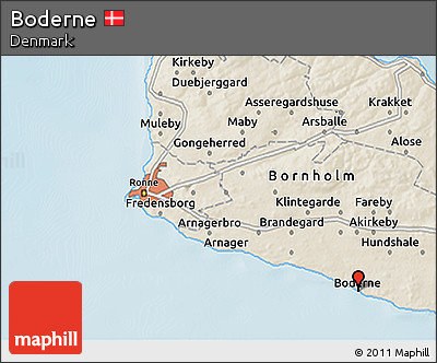 Shaded Relief 3D Map of Boderne