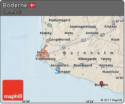 Shaded Relief Map of Boderne