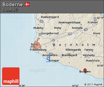 Shaded Relief Map of Boderne